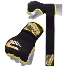 Быстрые бинты RDX Inner Hand Wraps Gloves Boxing-Black/Yellow L