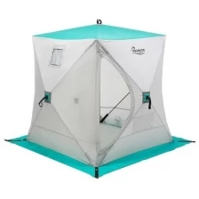 Палатка Premier Куб 1.8х1.8 серый/бирюзовый