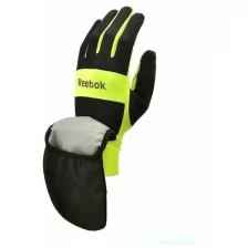 Всепогодные перчатки для бега Reebok черно-желтые