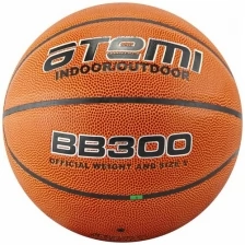 Мяч баскетбольный Atemi, размер 7, синтетическая кожа ПВХ, 8 панелей, BB300, окружность 75-78, клееный