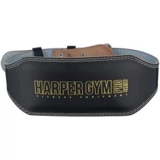 Пояс для т/а-усиленный (широкий) Harper Gym JE-2622 черн.нат.кожа S
