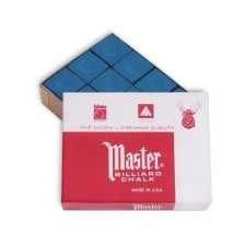 Мел для кия Master, 12 шт, синий