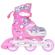 Коньки роликовые RUSH ACTION р.26-29 GW-083S pink-purple