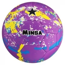 Мяч футбольный Minsa, размер 5, PU, вес 368 г, 32 панели, 3 слоя, машинная сшивка Minsa 7393185 .
