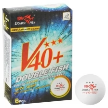Мячи для настольного тенниса Double Fish, 3 звезды, Volant, 6 шт., диаметр 40+