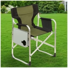 Кресло складное 60х55х82 см, черно-зеленое, с подстаканником, 100 кг, Green Days, YTDC024