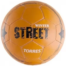 Мяч футбольный TORRES Winter Street, размер 5, 32 панели, резина, 4 подслоя, ручная сшивка, цвет оранжевый