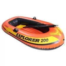 INTEX Лодка Explorer Pro 200, 2 местая, 196 х 102 х 33 см, вёсла, насос, от 6 лет, до 120 кг, 58357NP INTEX