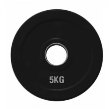 Диск олимпийский Fitnessport RCP18-5 обрезиненный, черный 5кг.