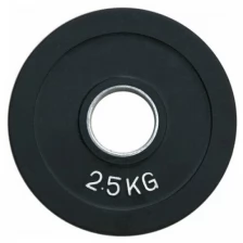 Диск олимпийский Fitnessport RCP18-2.5 обрезиненный, черный 2.5кг.