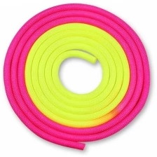 Скакалка для художественной гимнастики утяжеленная двухцветная INDIGO 165 г IN041 Желто-Розовый 3 м