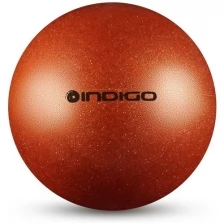 Мяч для художественной гимнастики INDIGO металлик 400 г IN118 Оранжевый с блестками 19 см