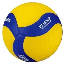Мяч волейбольный утяжеленный MIKASA VT1000W, р 5, синт.кожа, вес 1000г, клееный, сине-желтый