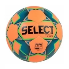 Мяч футзальный SELECT Futsal Super FIFA 850308-662,р.4, FIFA Pro, оранжево-сине-зеленый