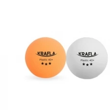 Мячи для настольного тенниса KRAFLA 3 звезды, 6шт, белый, оранжевый