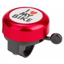 Звонок STELS 45AE-01 "I love my bike" (черно-красный) 210138