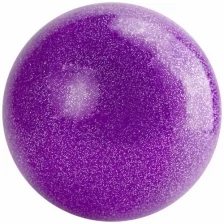 Мяч для художественной гимнастики однотонный, арт.AGP-19-07, d19см, ПВХ, фиолетовый с блестками
