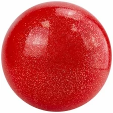 Мяч для художественной гимнастики однотонный, арт.AGP-19-04, d19 см, ПВХ, красный с блестками