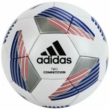 Мяч футбольный ADIDAS Tiro Competition FS0392, р.5, ТПУ, 32 пан.,FIFA Pro, термосшивка, бело-синий