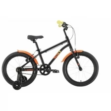 Велосипед STARK Foxy 18 Boy - 22г. (черный-оранжевый-желтый)