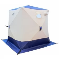 Палатка зимняя куб следопыт 1,5 х1,5 м, Oxford 240D PU 1000, 2-местная, цв. бело-оранжевый