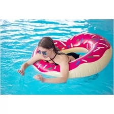 Надувной круг для плавания пончик 120см / для пляжа, для дачи, купальник женский слитный, очки солнцезащитные, матрас надувной, бассейн каркасный