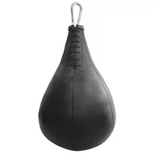 Груша боксёрская набивная MADE IN RUSSIA FS-EG№1, вес 7кг, размер 50*30см, на подвеске, натуральная кожа, чёрная