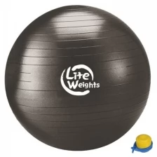 Мяч гимнастический Lite Weights 1869lw (100см, антивзрыв, ножной насос, черный)