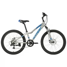 Подростковый велосипед STARK Rocket 24.2 D серебристый/голубой/серый