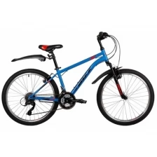 Подростковый велосипед Foxx Aztec 24, год 2022, ростовка 12, цвет Синий