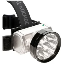 Фонарь налобный 10LED аккумуляторный, встроенный ЗУ космос