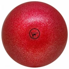 Мяч для художественной гимнастики GO DO. Диаметр 19 см. Цвет: красный с глиттером..