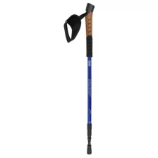 Палка для скандинавской ходьбы телескопическая, 3-х секционная, до 135 см, цвет синий