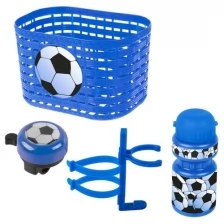 Корзина+фляга+звонок 5-650041 комплект синий футбол VENTURA KIDS