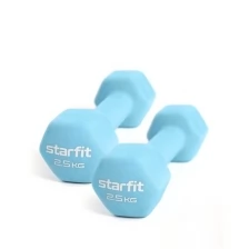 Гантель неопреновая STARFIT Core DB-201 2,5 кг, синий пастель, пара