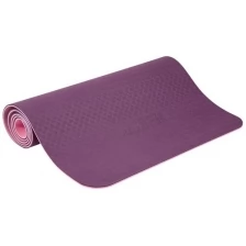 Коврик для йоги и фитнеса, 6 мм, ПРОФ (фиолетовый/розовый), Profi-Fit