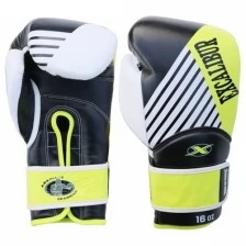 Перчатки боксерские Excalibur 8065/01 Black/White/Yellow PU 10 унций