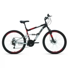 Велосипед ALTAIR MTB FS 26 2.0 disc (26" 18 ск. рост 18") 2020-2021, синий/красный, RBKT1F16E019