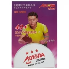 Мяч для настольного тенниса AURORA, три звезды, 40 плюс, шовный, высокой плотности. Упаковка 6 шт., цвет оранжевый