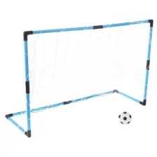Ворота футбольные Весёлый футбол, сетка, мяч d=14 см, размер ворот 98х34х64 см, микс 1078298 .