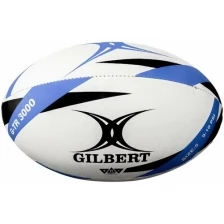 Мяч для регби GILBERT G-TR3000 арт.42098205, р.5, резина, ручная сшивка, бело-черно-синий