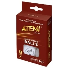 Мячи для настольного тенниса 1* белые, 6 шт. ATEMI ATB16W