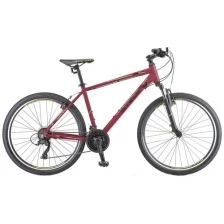 Велосипед 26 горный STELS Navigator 590 MD (2021) 18 бордовый/салатовый (требует финальной сборки)