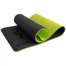 Коврик для йоги и фитнеса ORIGINAL FIT.TOOLS OFT 10 мм двухслойный TPE черно-зеленый