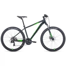 Велосипед взрослый Forward APACHE 27,5 2.2 D черный матовый/ярко-зеленый (RBK22FW27313)