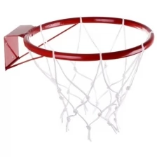 Кольцо баскетбольное/Кольцо для игры в баскетбол детское №3 с сеткой (15111), диаметр: 16 мм, цвет: красный.