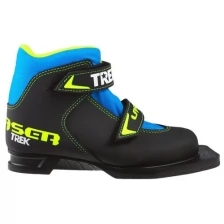 Trek Ботинки лыжные TREK Laser NN75 ИК, цвет чёрный, лого лайм неон, размер 32