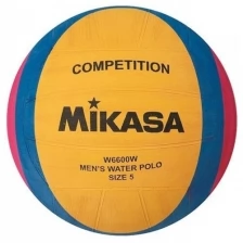 Мяч для водного поло MIKASA W6600W р.5, муж, резина, вес 400-450гр. дл. окр 68-71см, жел-син-роз